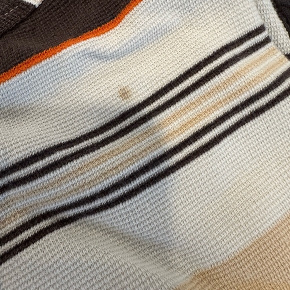 Vintage 90s Y2K South Pole Sz: 3XL Tan & Dark Brown Striped Short Sleeve Polo. - Picture 13 of 16
